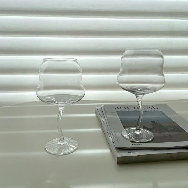 Elegant retro vinglas - böjt glas för cocktails och vin 2