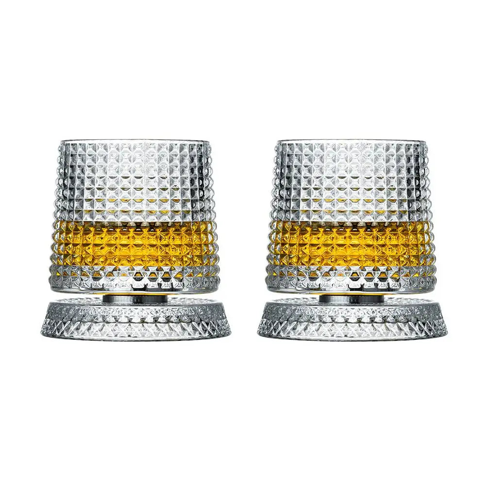 Elegant roterande whiskyglasset - 2 kristallglas för snygga cocktailpartyn 13