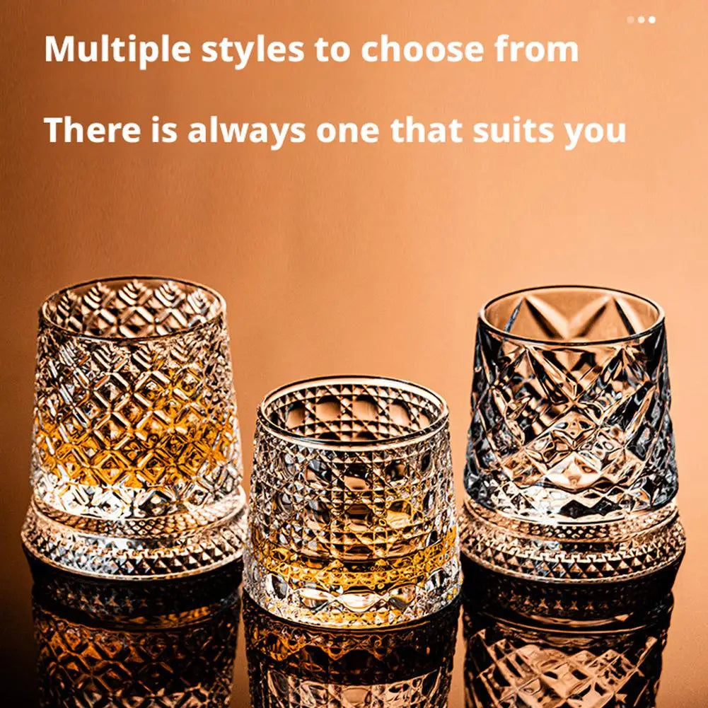 Elegant roterande whiskyglasset - 2 kristallglas för snygga cocktailpartyn 3