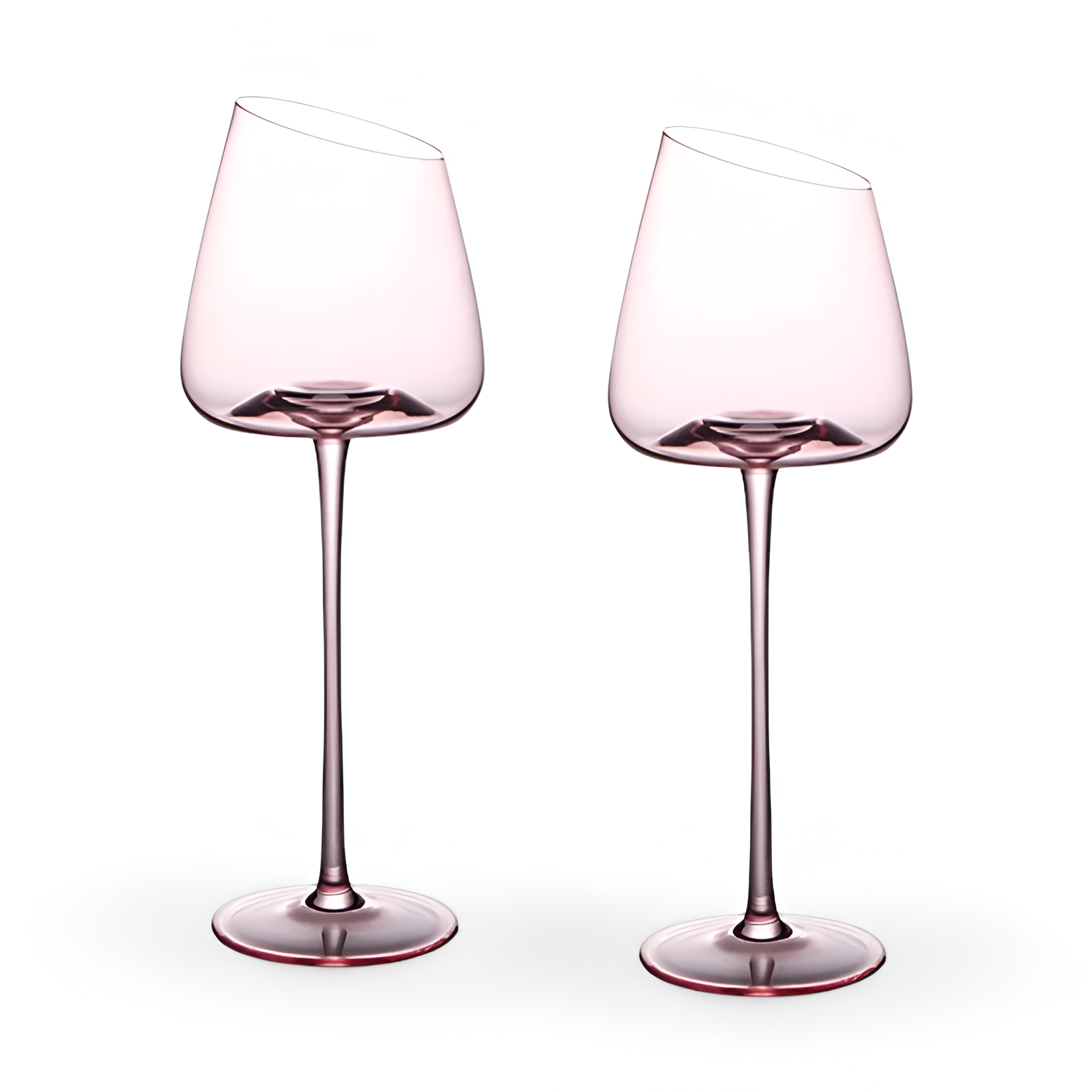 Elegant set med 2 rosa kristallvinglas - munblåsta med kreativ design för festliga tillfällen 10