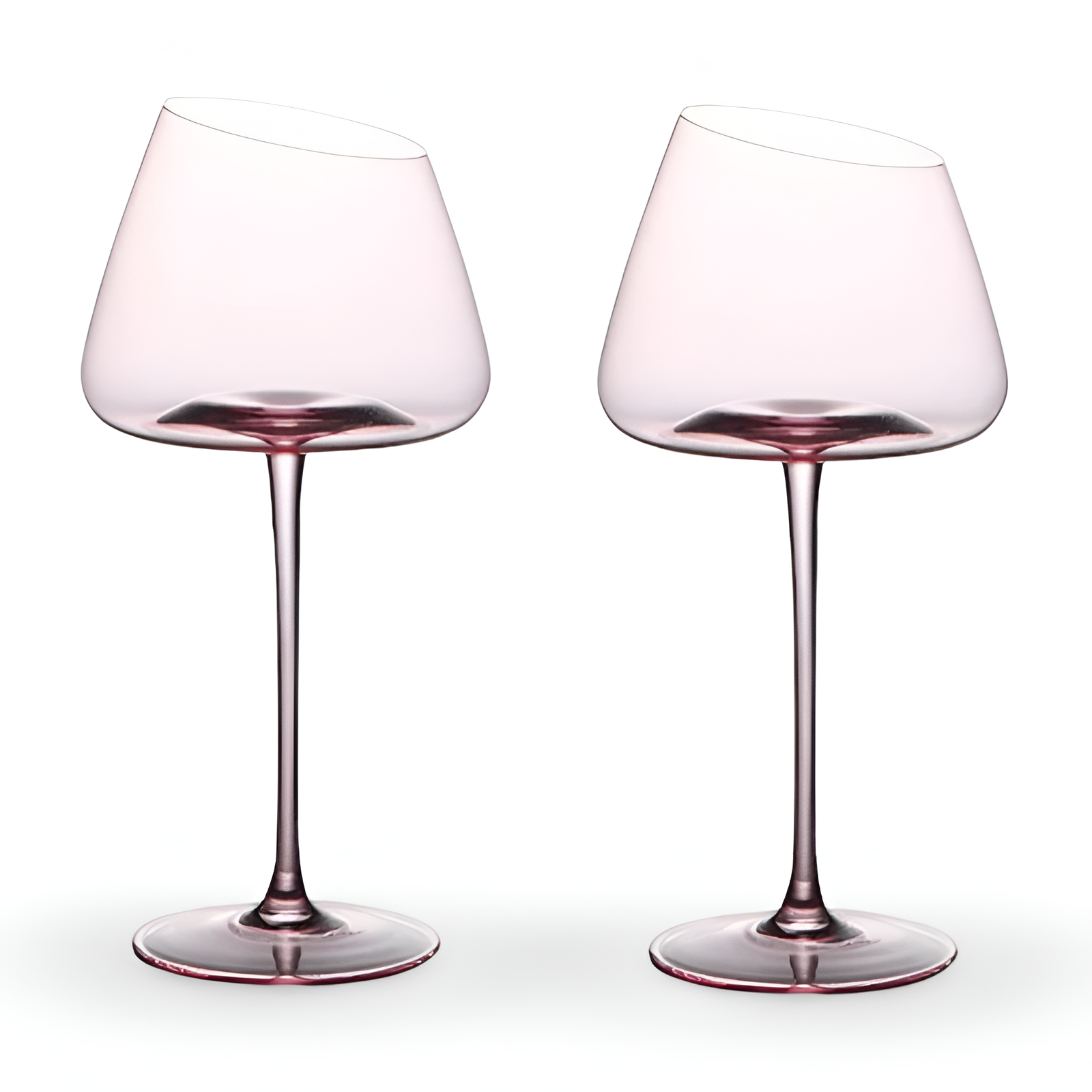 Elegant set med 2 rosa kristallvinglas - munblåsta med kreativ design för festliga tillfällen 9
