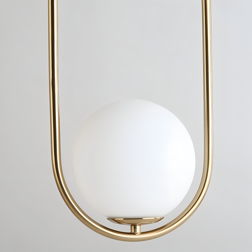 EllipsRing Pendellampa - Modern Guld Ellips Ring Glaskula LED Hänglampa