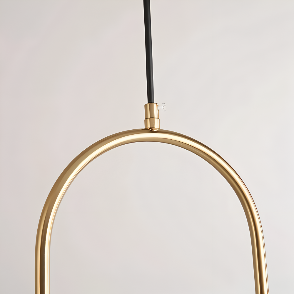 EllipsRing Pendellampa - Modern Guld Ellips Ring Glaskula LED Hänglampa