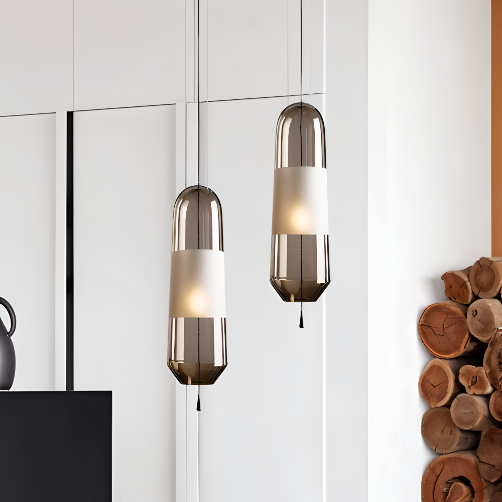 ElonGlass Pendellampa - E14 Sockel, Vintage Hänglampa med Öppet Design
