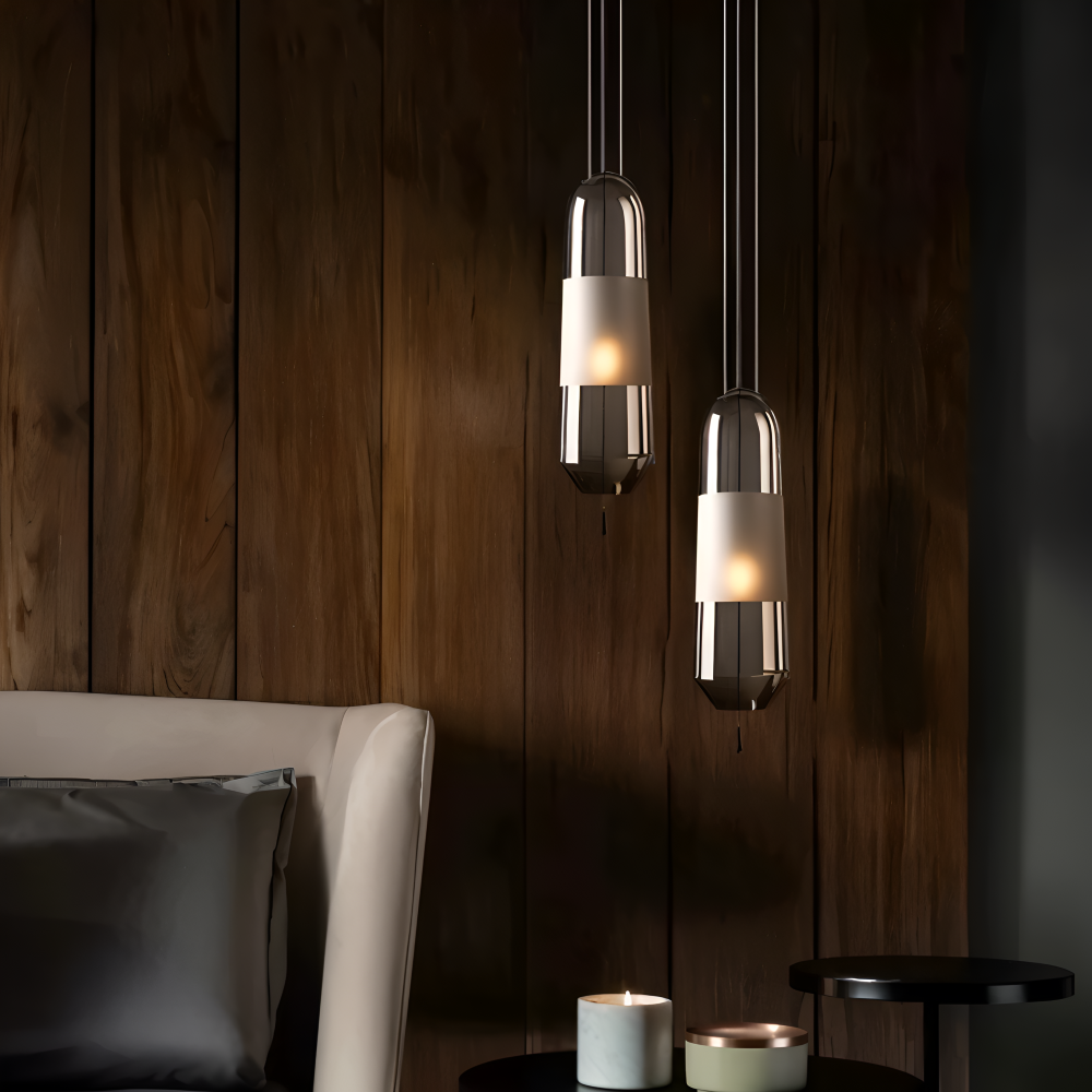 ElonGlass Pendellampa - E14 Sockel, Vintage Hänglampa med Öppet Design