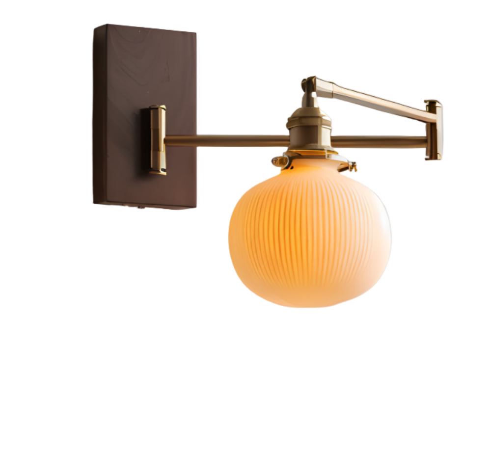 EzyGlow Vägglampa - Stilig Keramisk Ribbad Vägglampa - Justerbara LED Vägglampor med Dragkedjeomkopplare