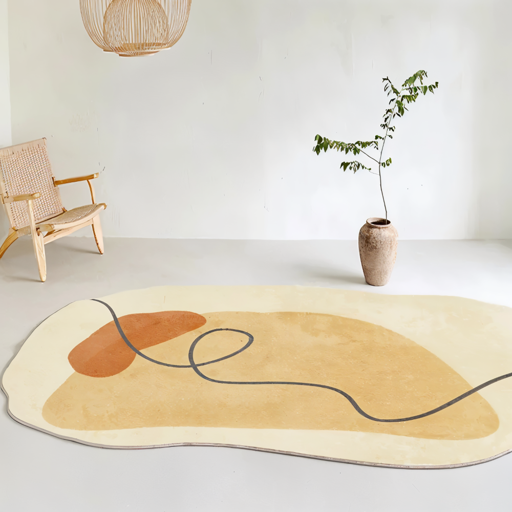 FancyFluff Matta - Vardagsrumsmatta - Oregelbunden Form Matta - Mjuka Mattor för Sovrum