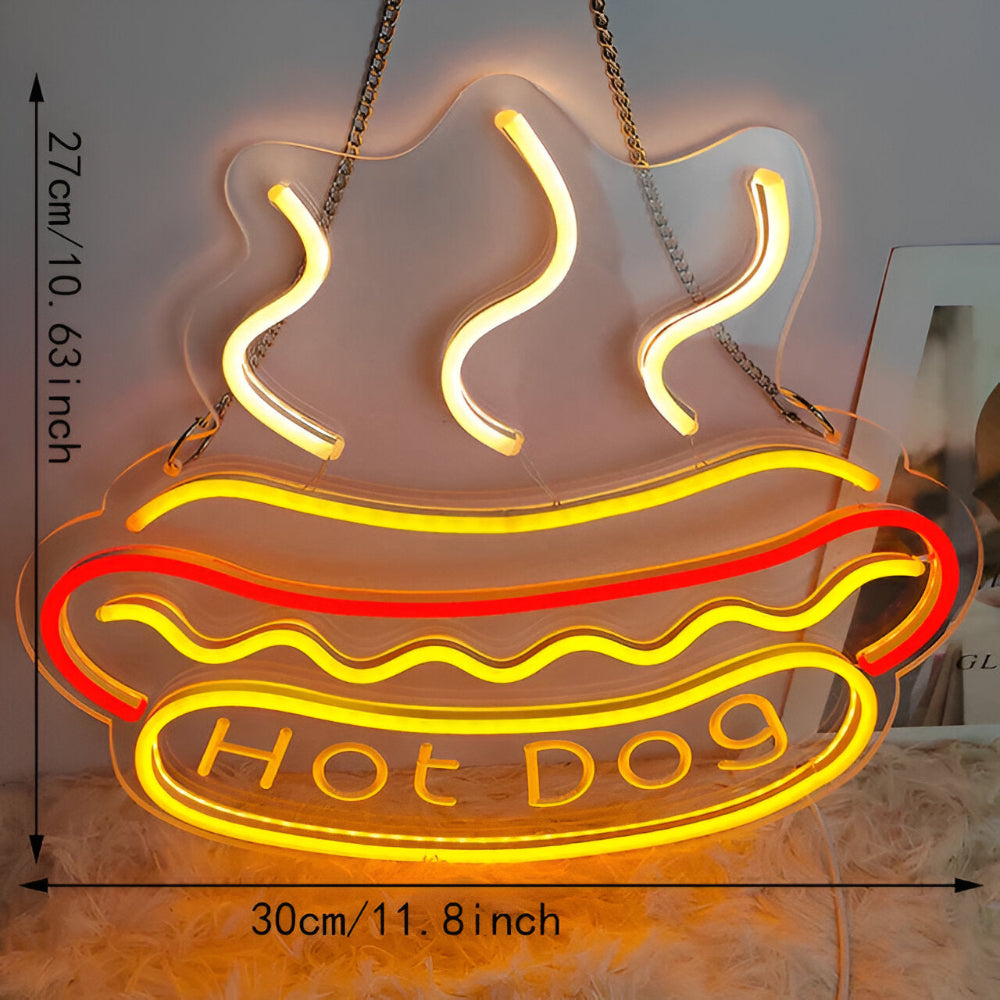 Fastfood Neon Skylt - Färgglad Fast Food Skylt