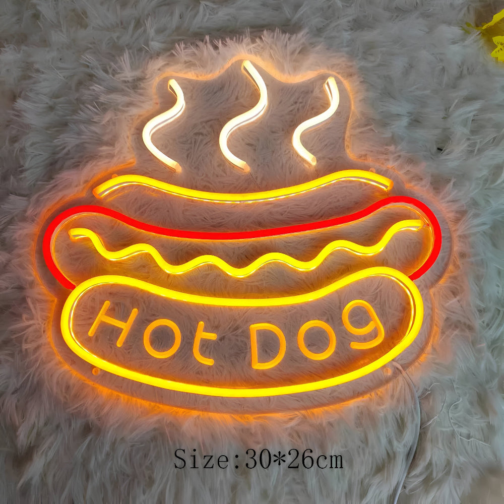 Fastfood Neon Skylt - Färgglad Fast Food Skylt