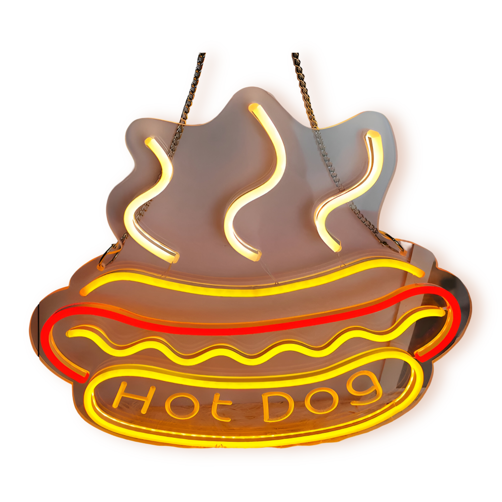 Fastfood Neon Skylt - Färgglad Fast Food Skylt