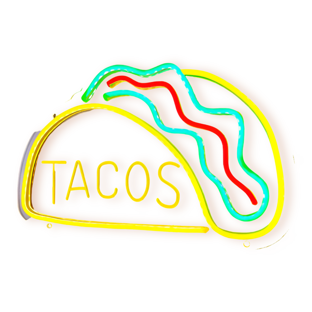 Fastfood Neon Skylt - Färgglad Fast Food Skylt