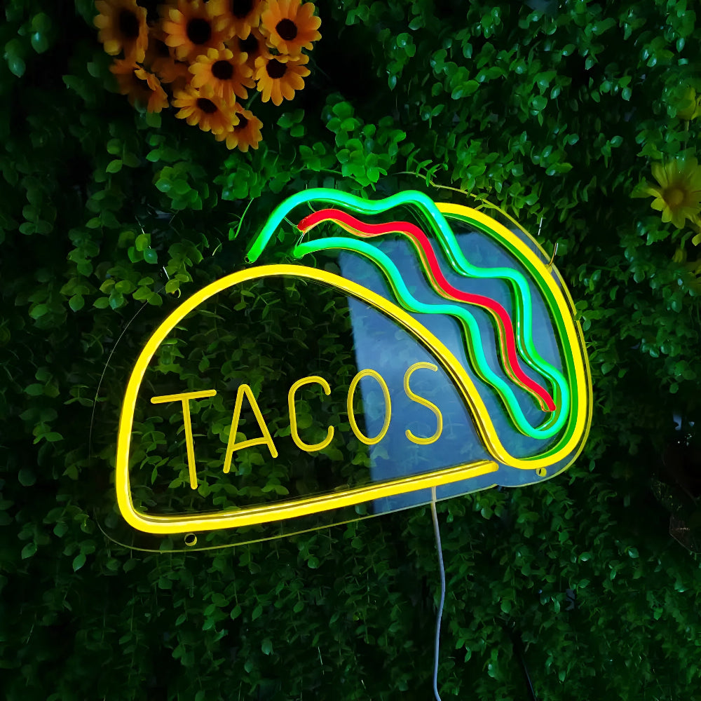 Fastfood Neon Skylt - Färgglad Fast Food Skylt