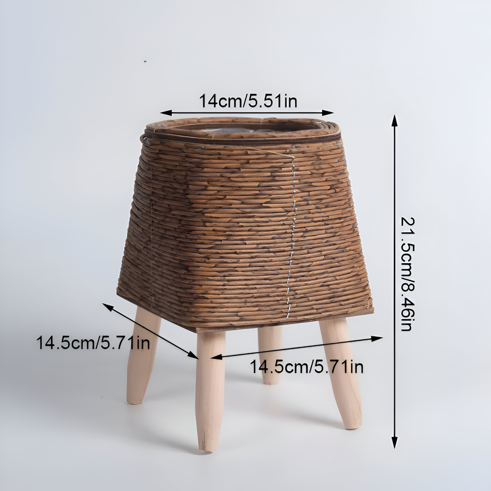 FauxWicker Kruka - Artisan Rustik Rattan Pflanzkübel - Dekorativ Blomkorg