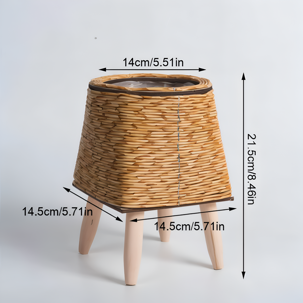 FauxWicker Kruka - Artisan Rustik Rattan Pflanzkübel - Dekorativ Blomkorg