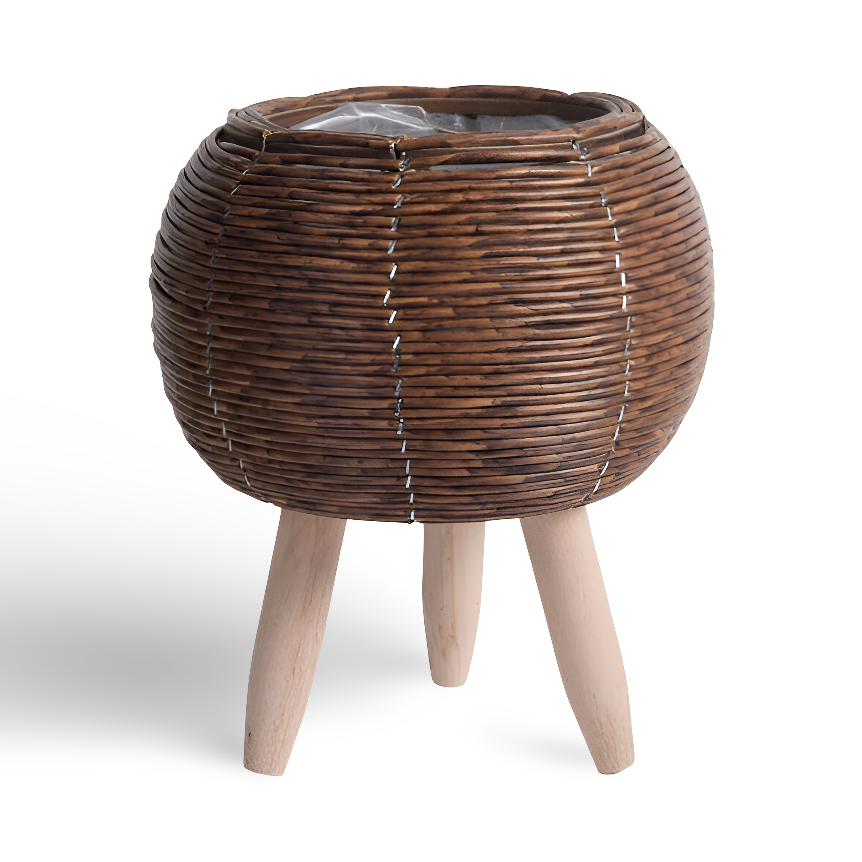 FauxWicker Kruka - Artisan Rustik Rattan Pflanzkübel - Dekorativ Blomkorg