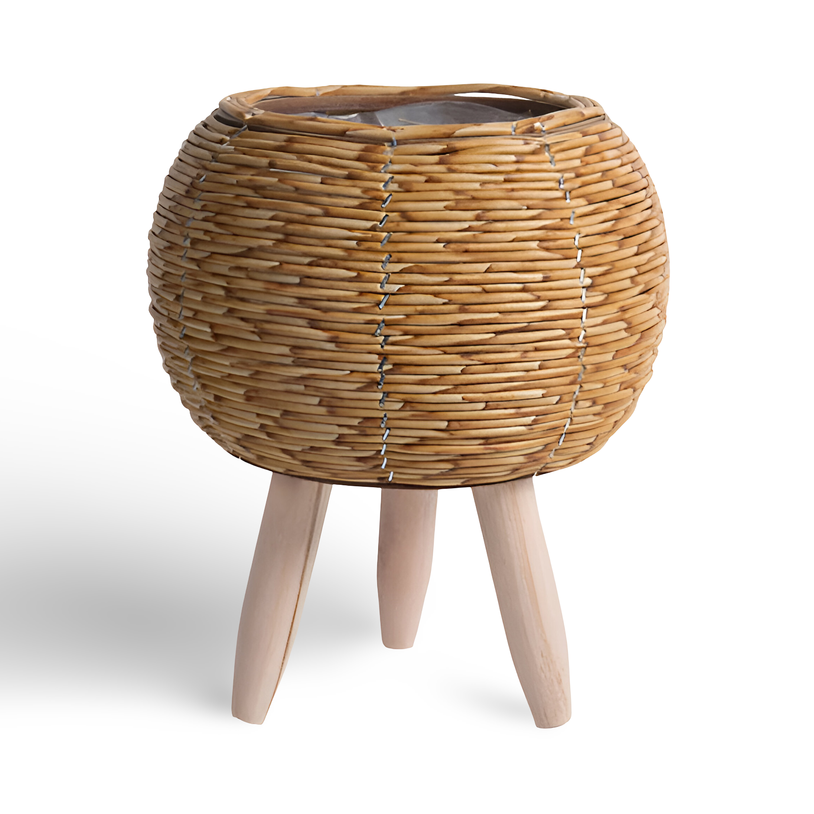 FauxWicker Kruka - Artisan Rustik Rattan Pflanzkübel - Dekorativ Blomkorg