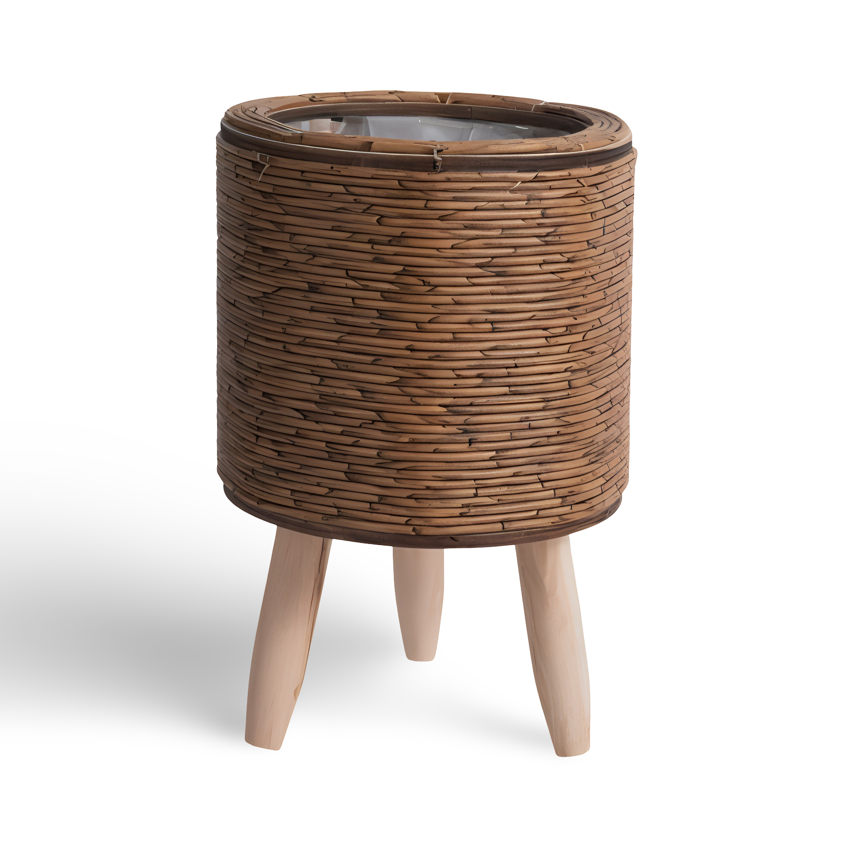 FauxWicker Kruka - Artisan Rustik Rattan Pflanzkübel - Dekorativ Blomkorg