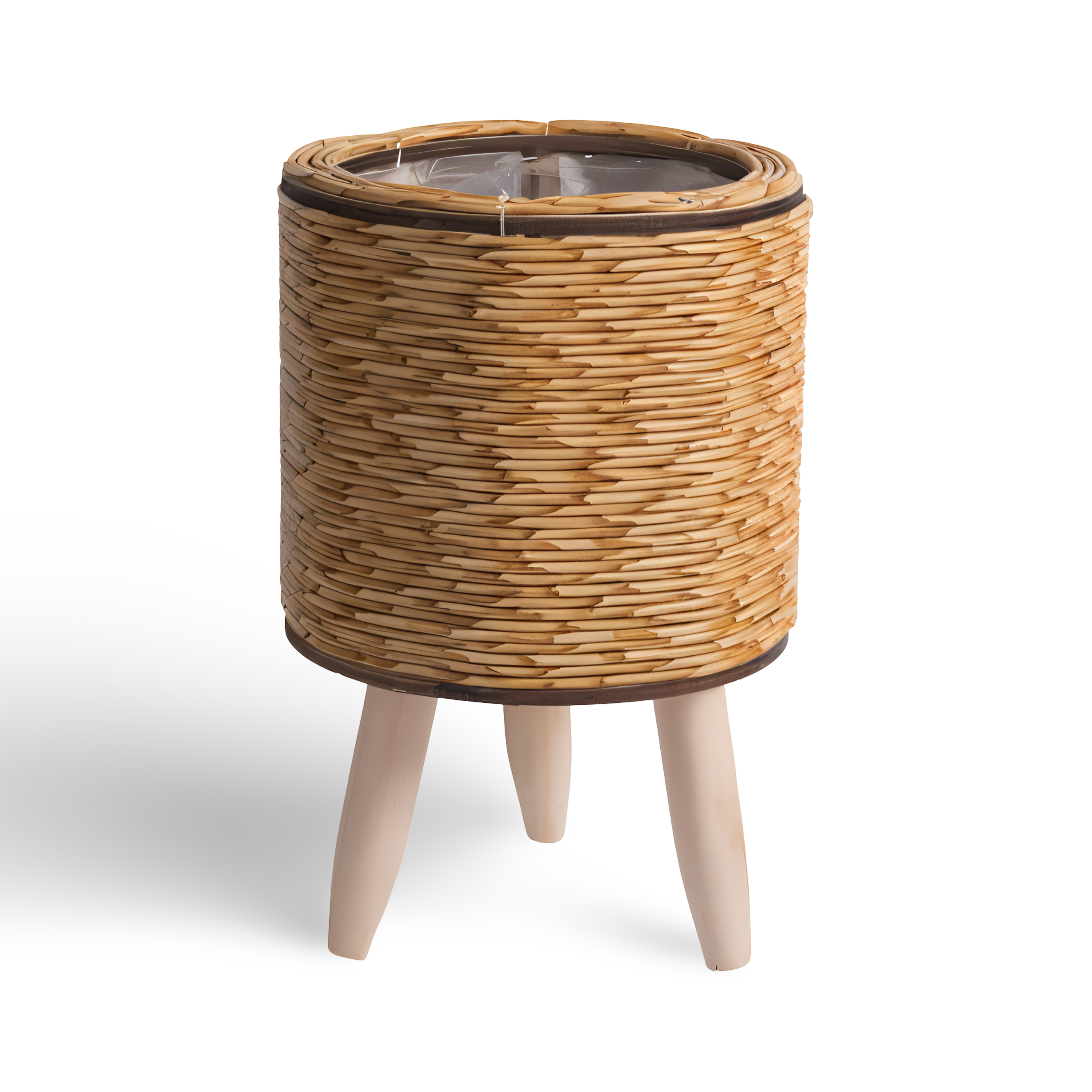 FauxWicker Kruka - Artisan Rustik Rattan Pflanzkübel - Dekorativ Blomkorg