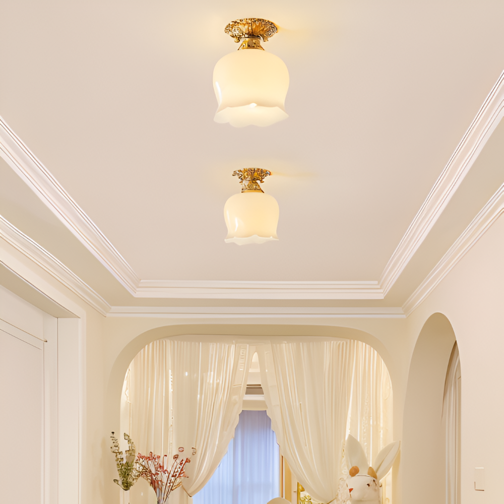 FlourishGlo Taklampa - Dekorativ Vintage Harformad LED Taklampa