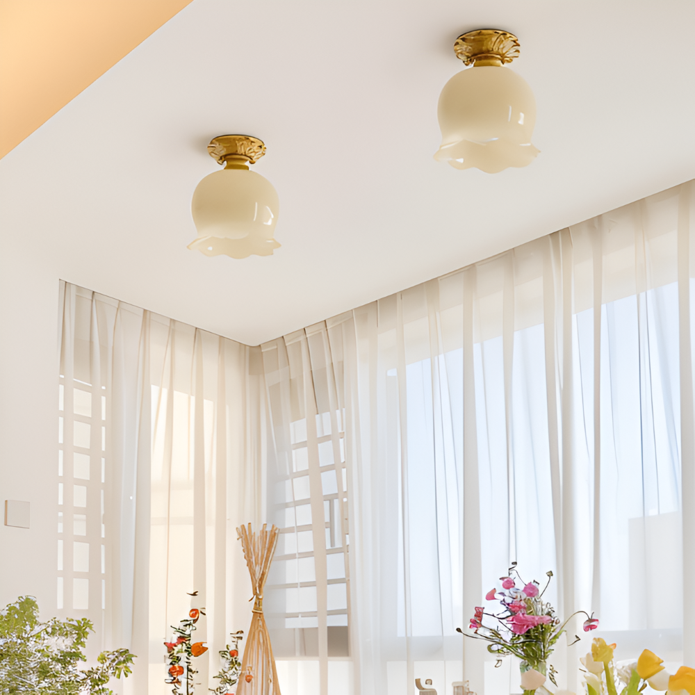 FlourishGlo Taklampa - Dekorativ Vintage Harformad LED Taklampa