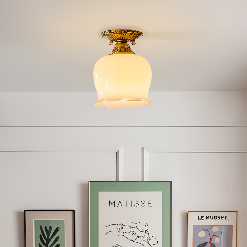 FlourishGlo Taklampa - Dekorativ Vintage Harformad LED Taklampa