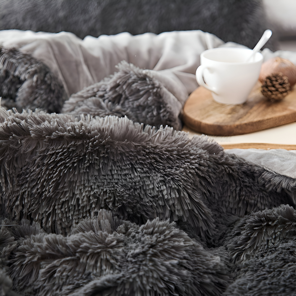 FlufFur Sängkläder - Ultra Mjuk Fleece Sängtäcke - Andningsbart Sängkläder Set