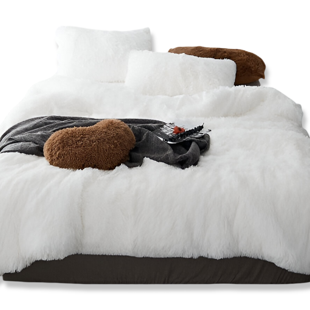 FlufFur Sängkläder - Ultra Mjuk Fleece Sängtäcke - Andningsbart Sängkläder Set