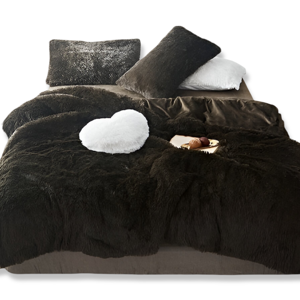 FlufFur Sängkläder - Ultra Mjuk Fleece Sängtäcke - Andningsbart Sängkläder Set