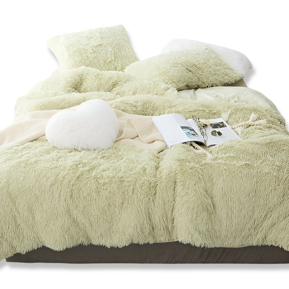 FlufFur Sängkläder - Ultra Mjuk Fleece Sängtäcke - Andningsbart Sängkläder Set
