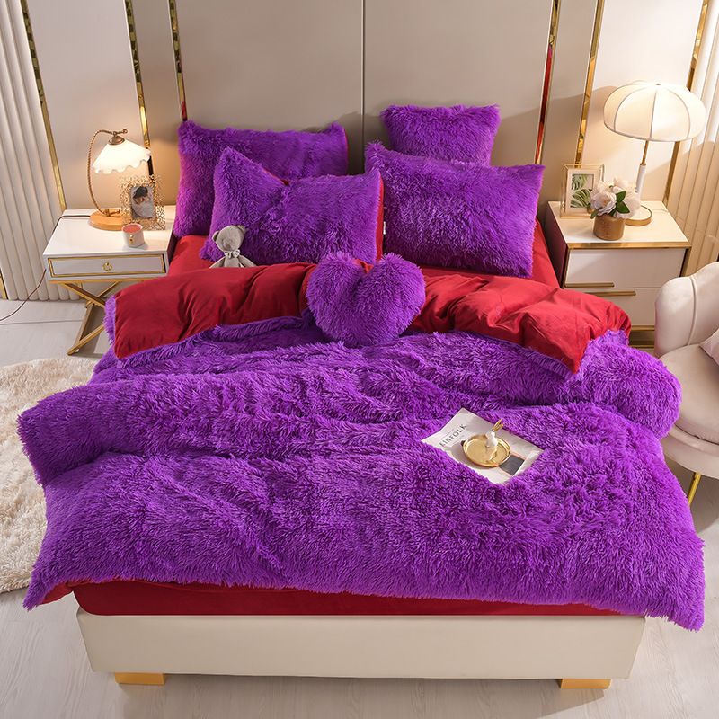 FlufFur Sängkläder - Ultra Mjuk Fleece Sängtäcke - Andningsbart Sängkläder Set