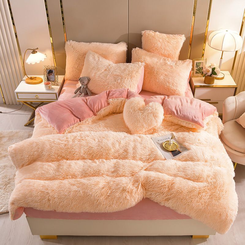 FlufFur Sängkläder - Ultra Mjuk Fleece Sängtäcke - Andningsbart Sängkläder Set