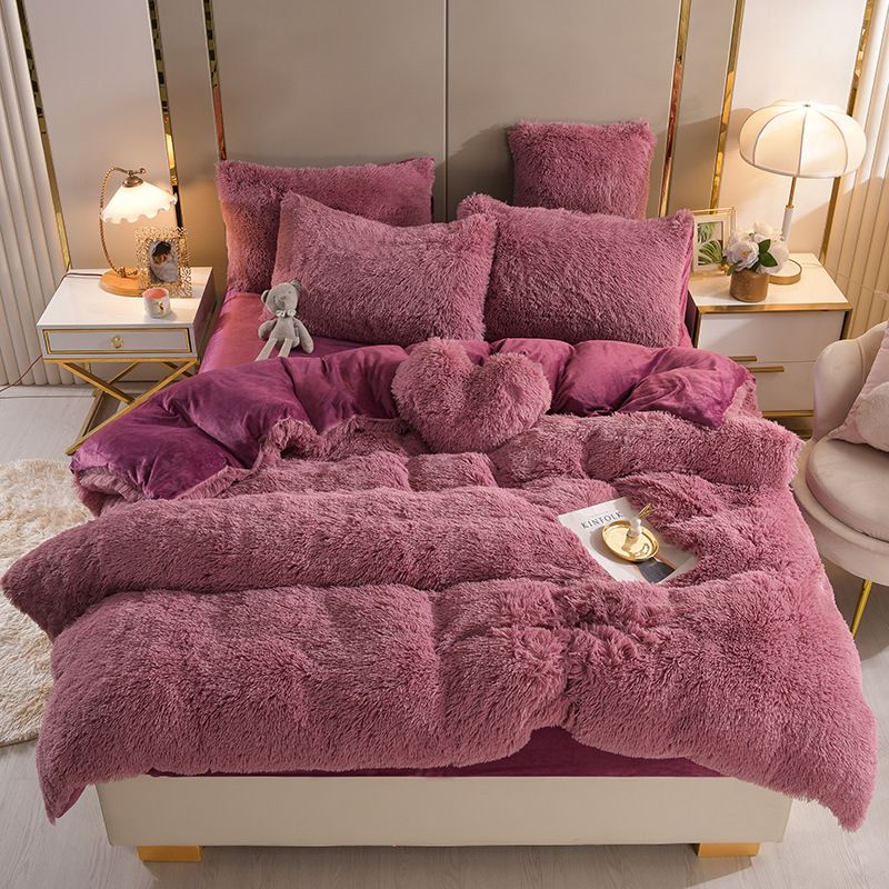FlufFur Sängkläder - Ultra Mjuk Fleece Sängtäcke - Andningsbart Sängkläder Set