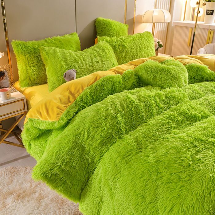 FlufFur Sängkläder - Ultra Mjuk Fleece Sängtäcke - Andningsbart Sängkläder Set