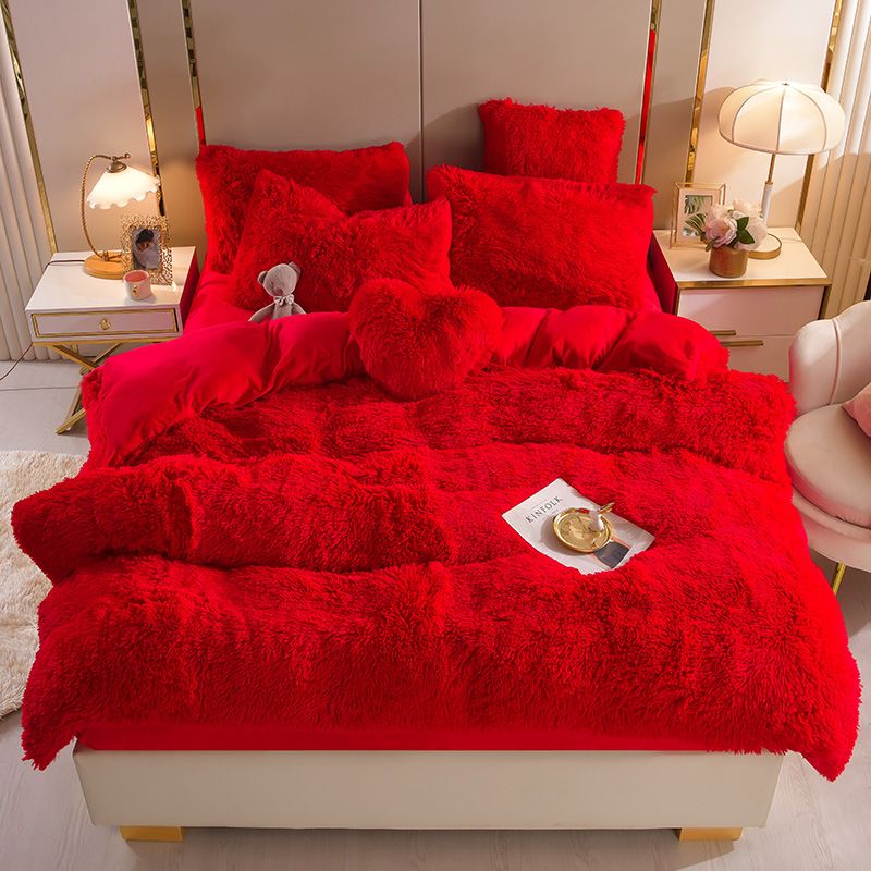 FlufFur Sängkläder - Ultra Mjuk Fleece Sängtäcke - Andningsbart Sängkläder Set