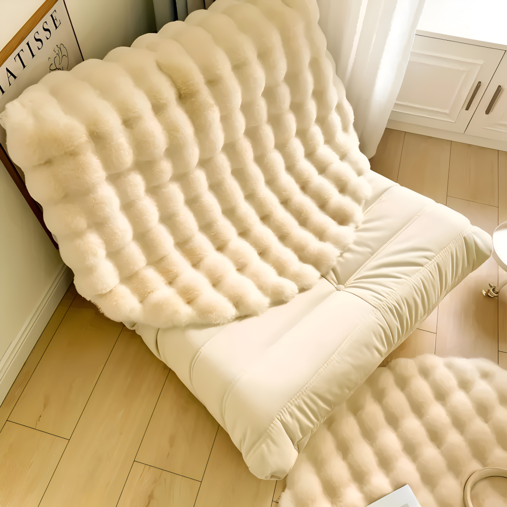 FluffCush Matta - Mjuk Premium Fleece, Halkfri, Rund Dekorationsmatta