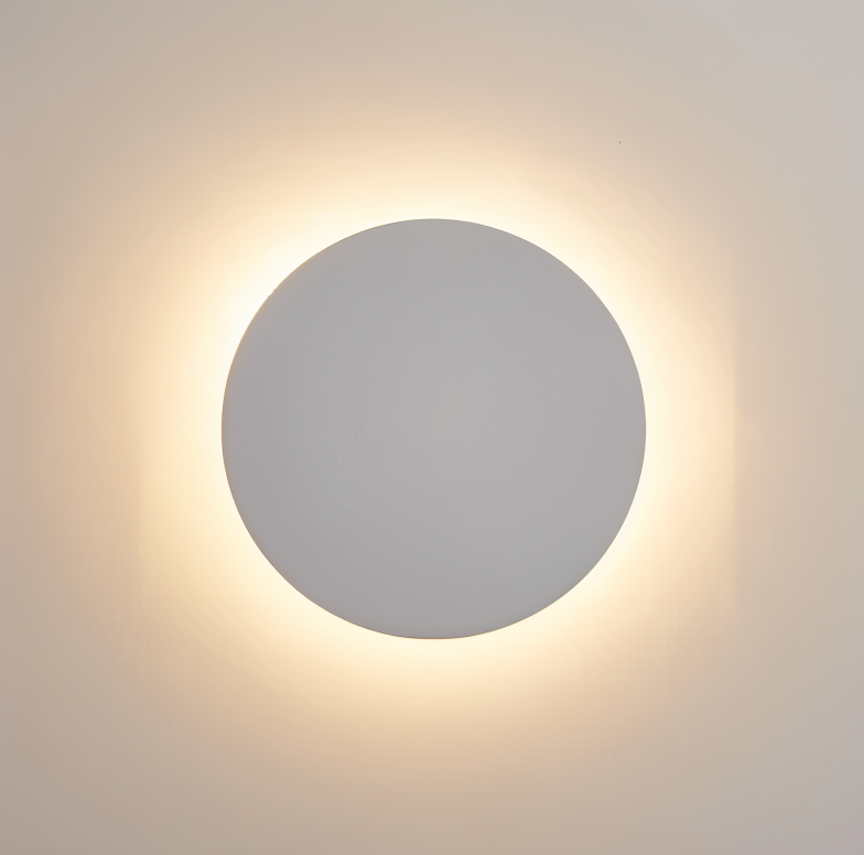 FullHalo Vägglampa - Rund svart/vit/guld vägglampa i metall - Modern vägglampdesign