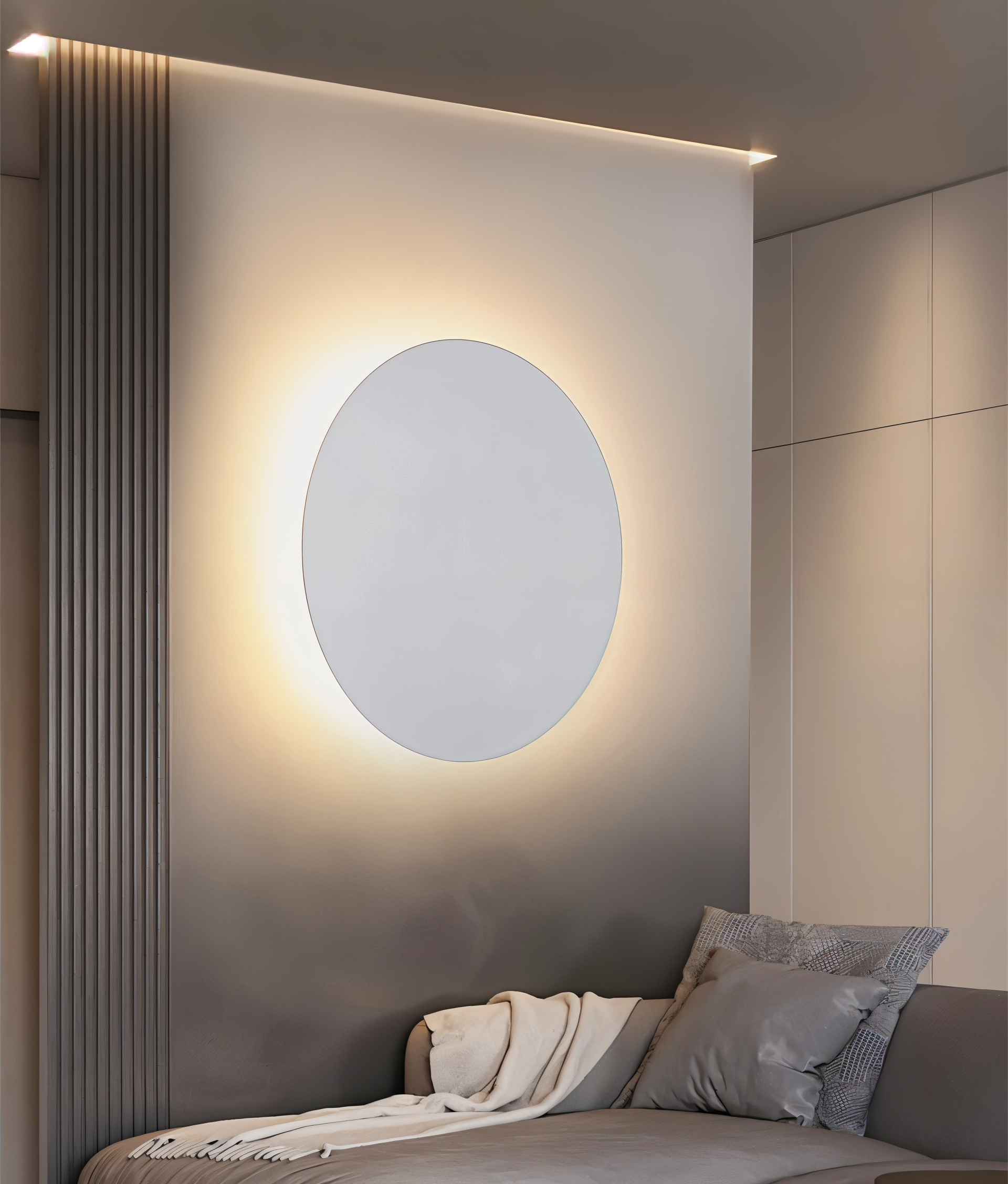 FullHalo Vägglampa - Rund svart/vit/guld vägglampa i metall - Modern vägglampdesign