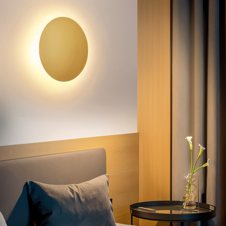 FullHalo Vägglampa - Rund svart/vit/guld vägglampa i metall - Modern vägglampdesign