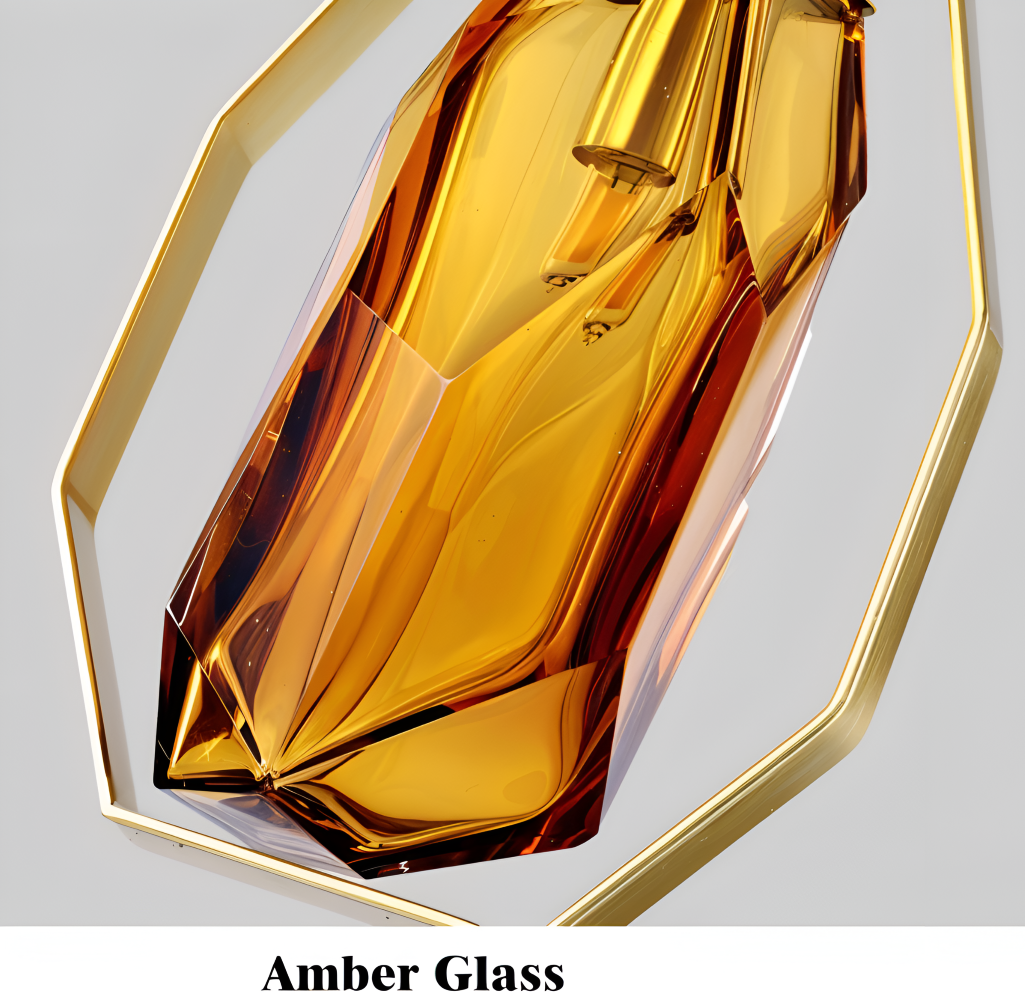 GemLit Pendellampa - Stilig Bärnsten Grå Glas Hänglampa - Minimalistisk Belysning