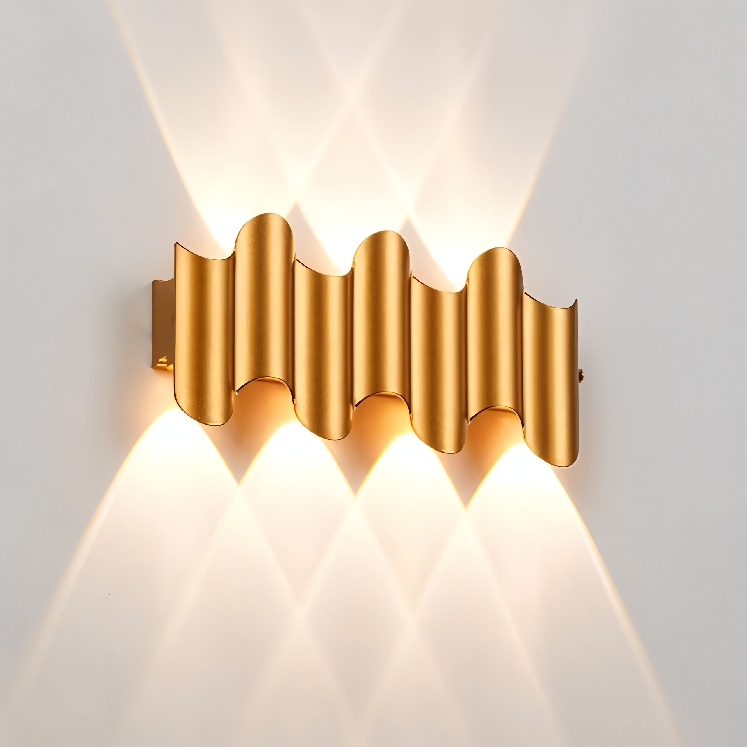 GlamWave Vägglampa - Svart Guld Upp Ner Väggbelysning - Modern LED Väggdekoration Lampa