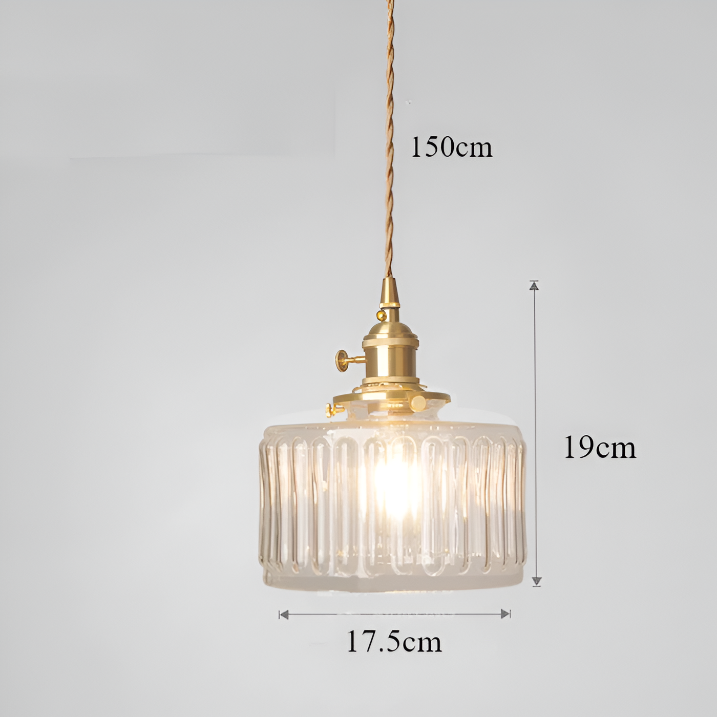 GlamourGlass Pendellampa - Vintage Grön Hänglampa - Cylindrisk Lampa