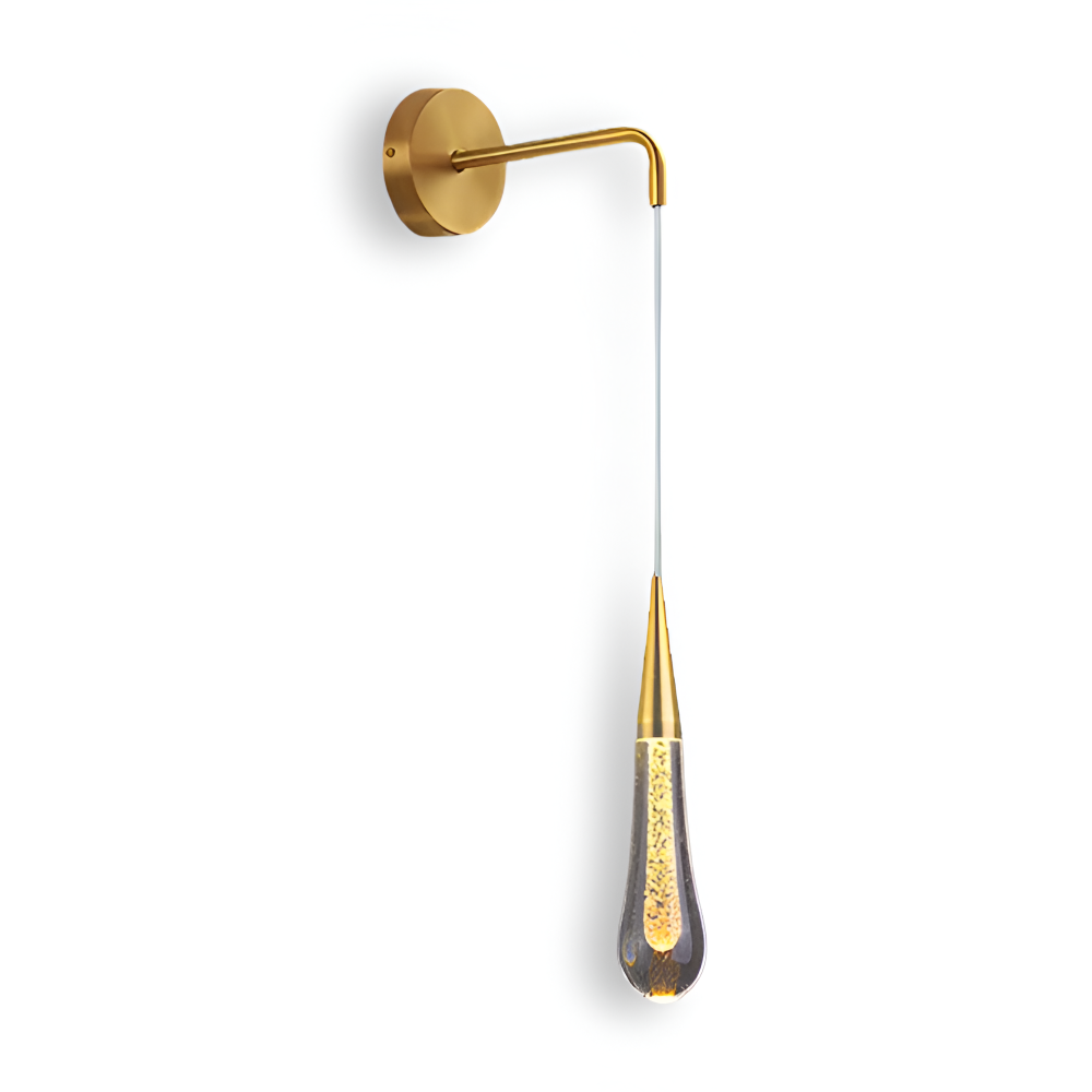 Glas Drop Pendellampa - Svart & Guld Kristallbubbla Hängande Lampa