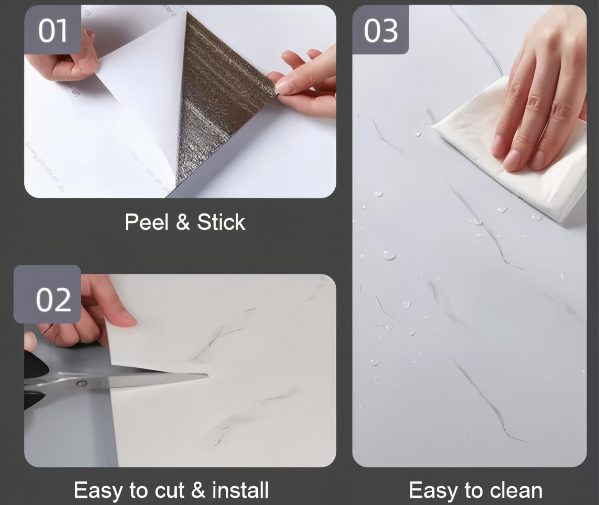 GlossyLux Väggpaneler - Vattentät, Självhäftande PVC Panel för Väggmontering