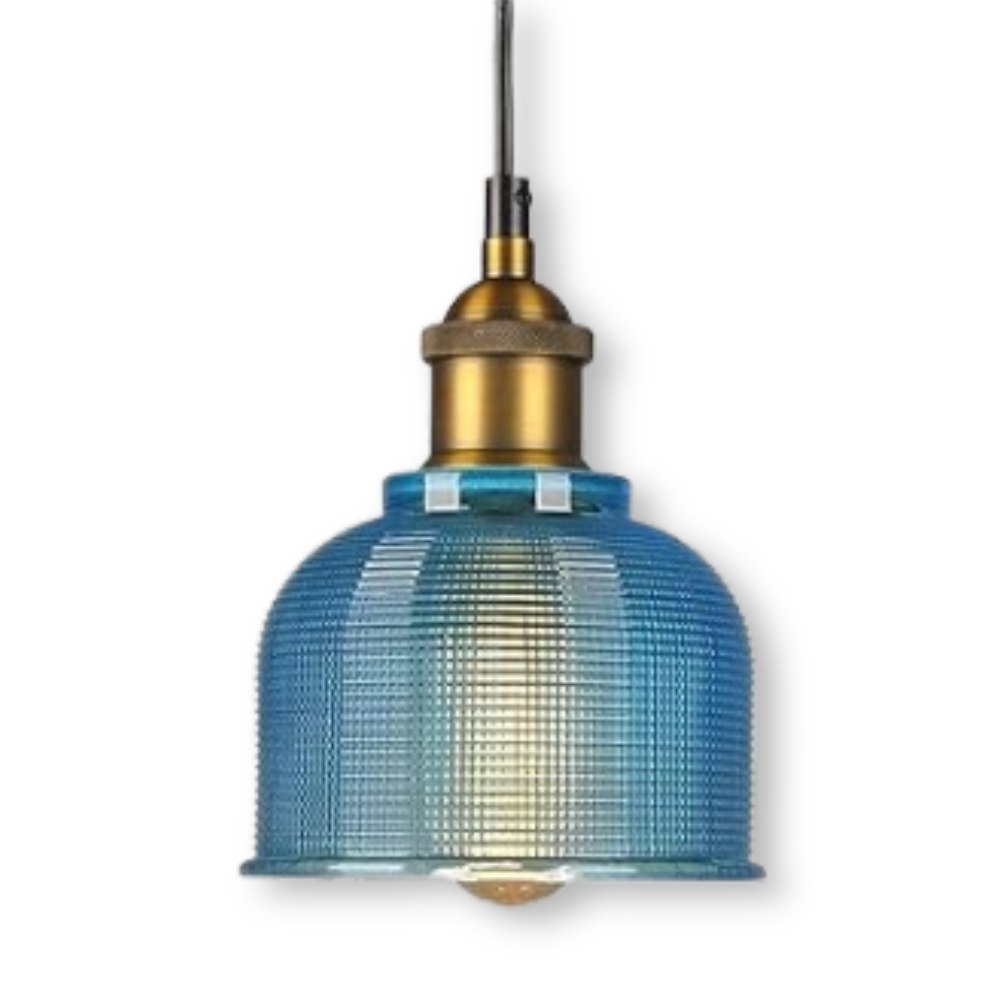 Glansig Bell Taklampa - Färgglad Retro Glas Taklampa-Modern Hängande Lampa