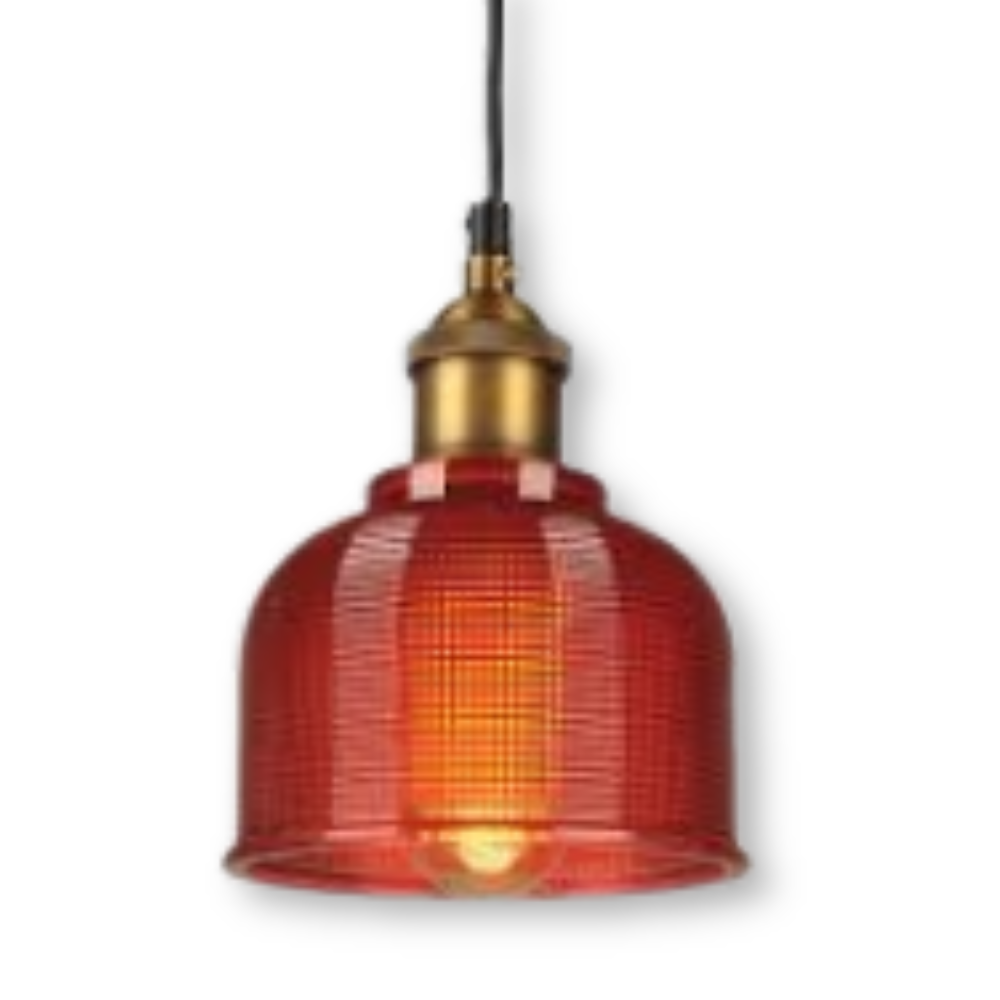 Glansig Bell Taklampa - Färgglad Retro Glas Taklampa-Modern Hängande Lampa