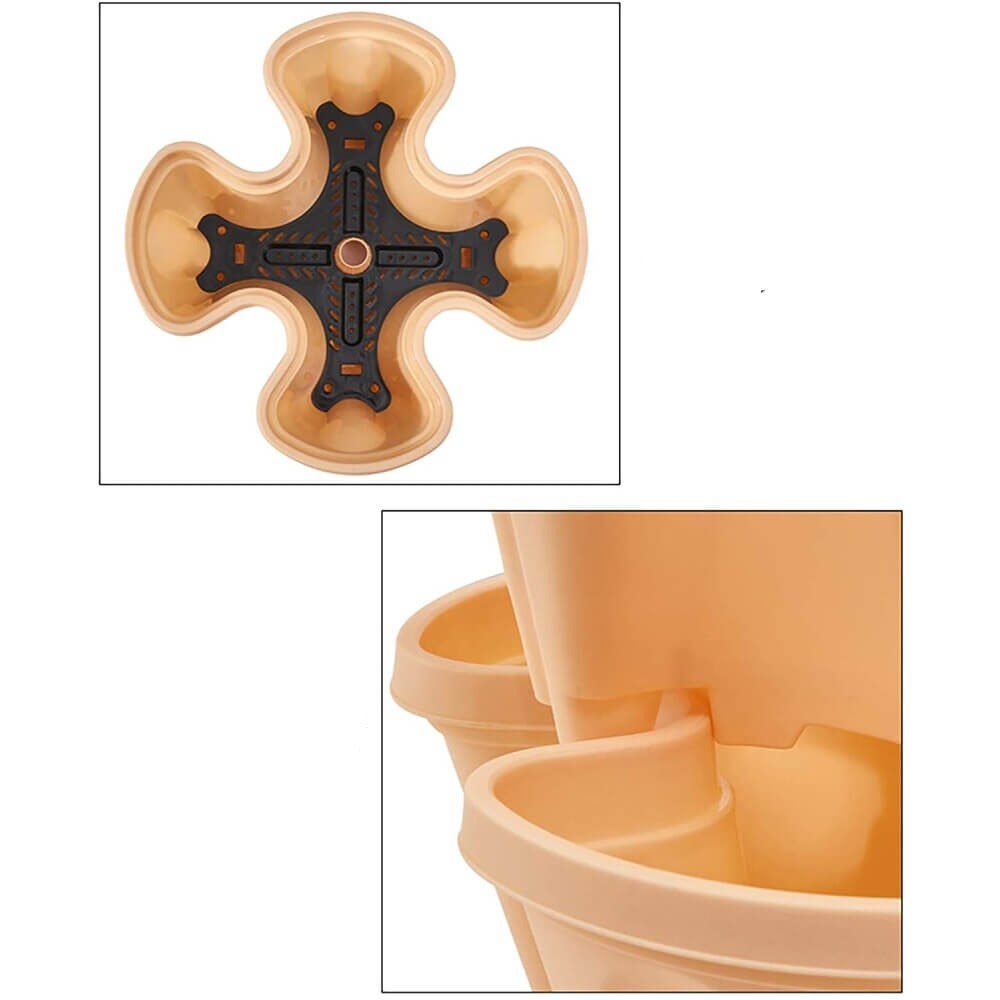 Självbevattnande planteringstorn för uteplats eller trädgård