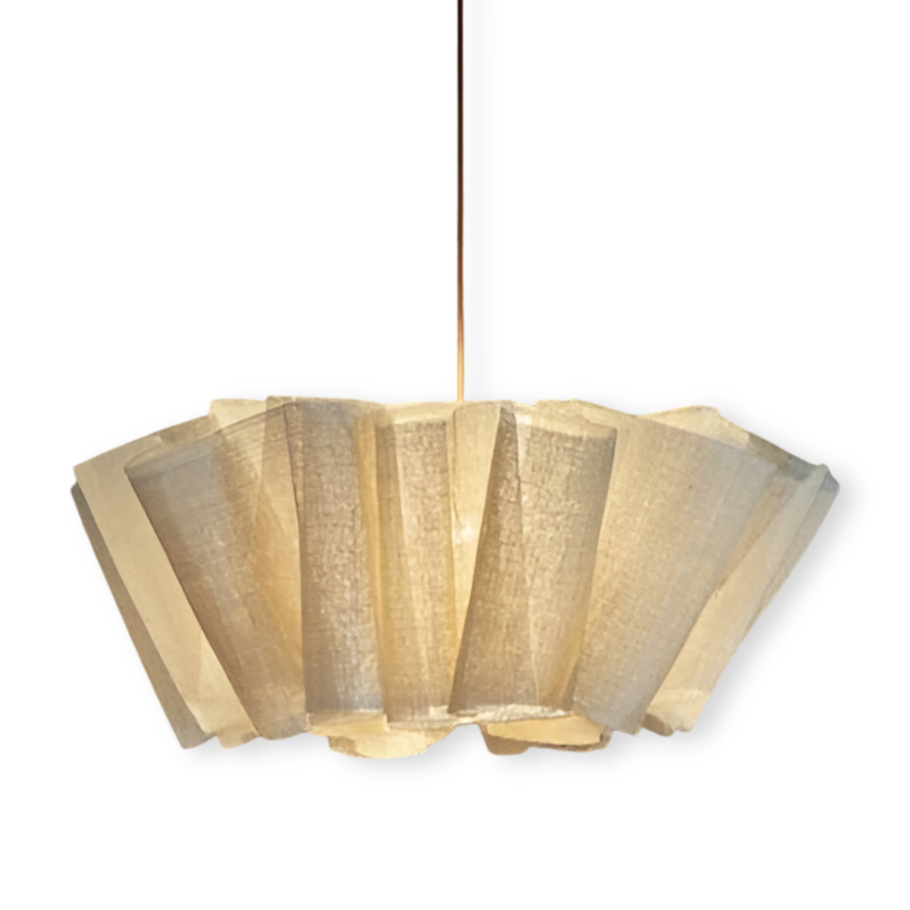 Handgjord Minimalistisk Pendellampa - Elegant Hänglampa med Tygsärm