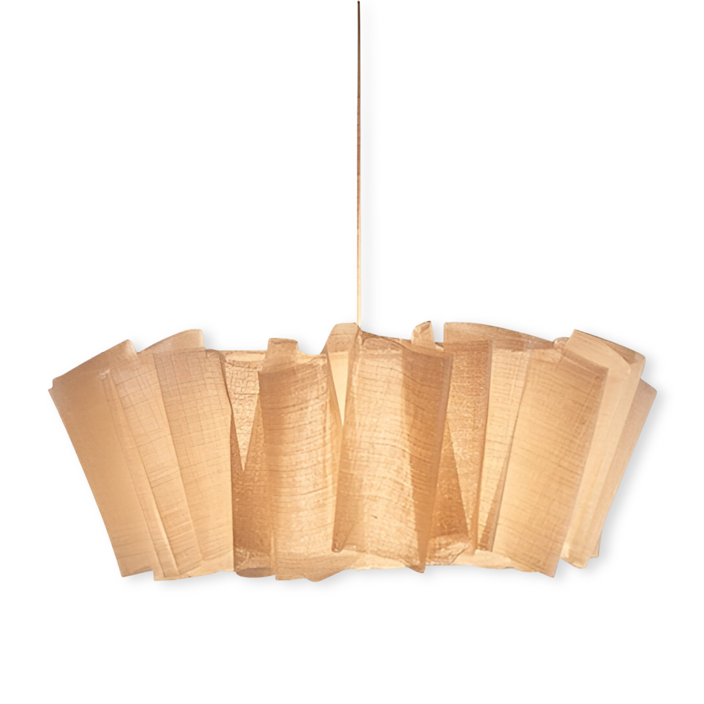 Handgjord Minimalistisk Pendellampa - Elegant Hänglampa med Tygsärm