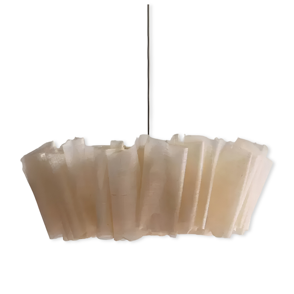 Handgjord Minimalistisk Pendellampa - Elegant Hänglampa med Tygsärm