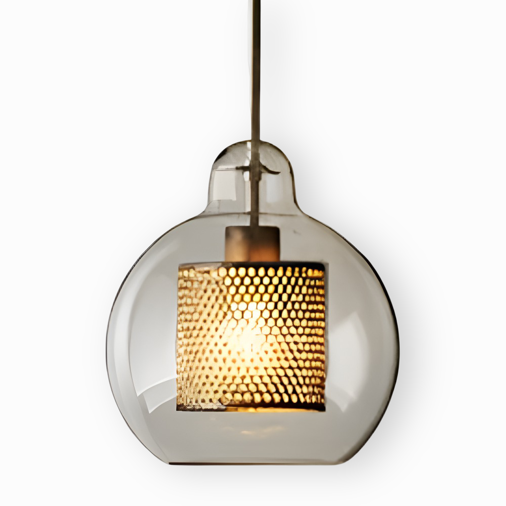 HiveGlim - Geometrisk glas hänglampa med bikakdesign - Vintage loftbelysning